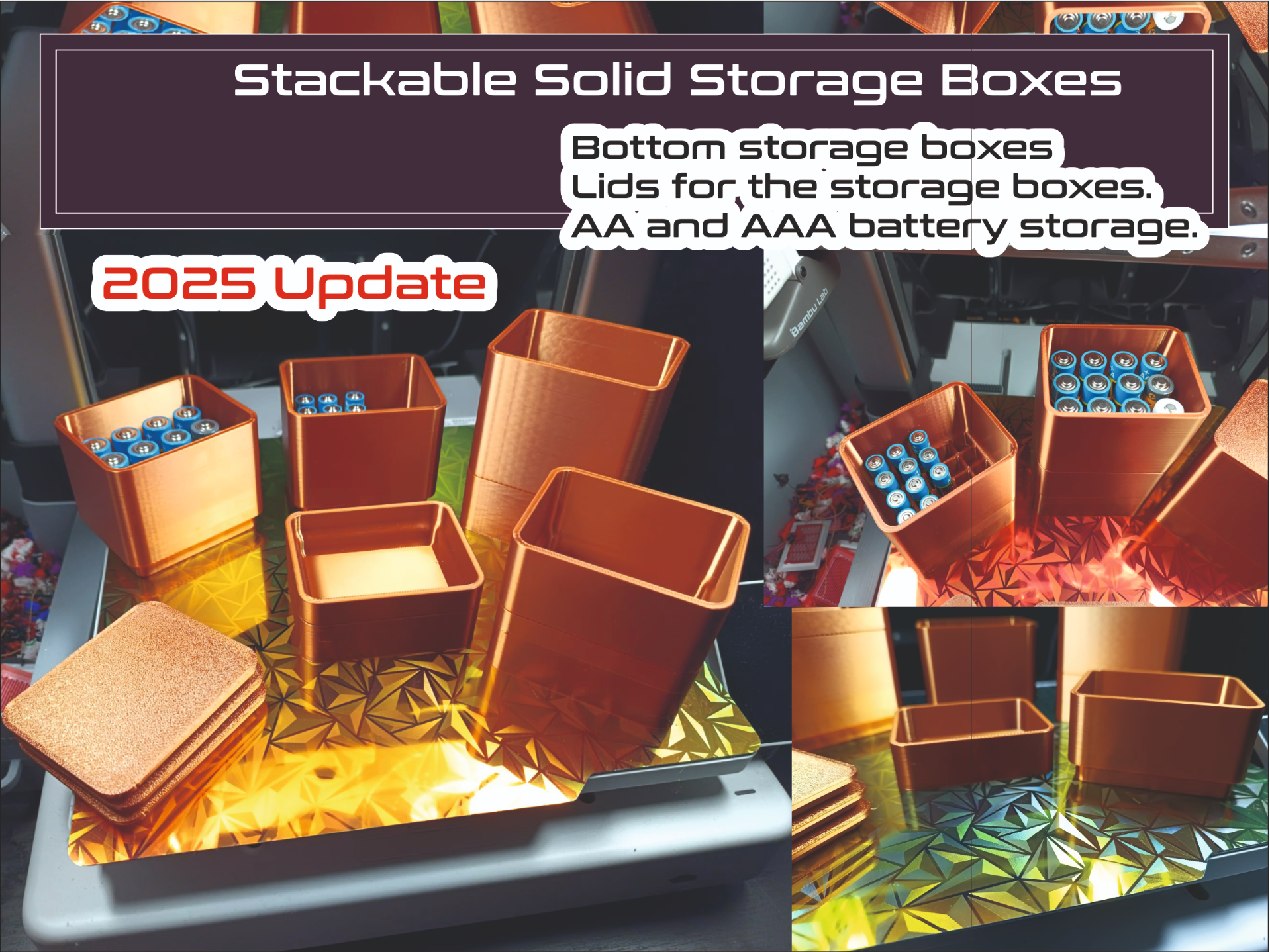 Stackable Solid Storage Boxes