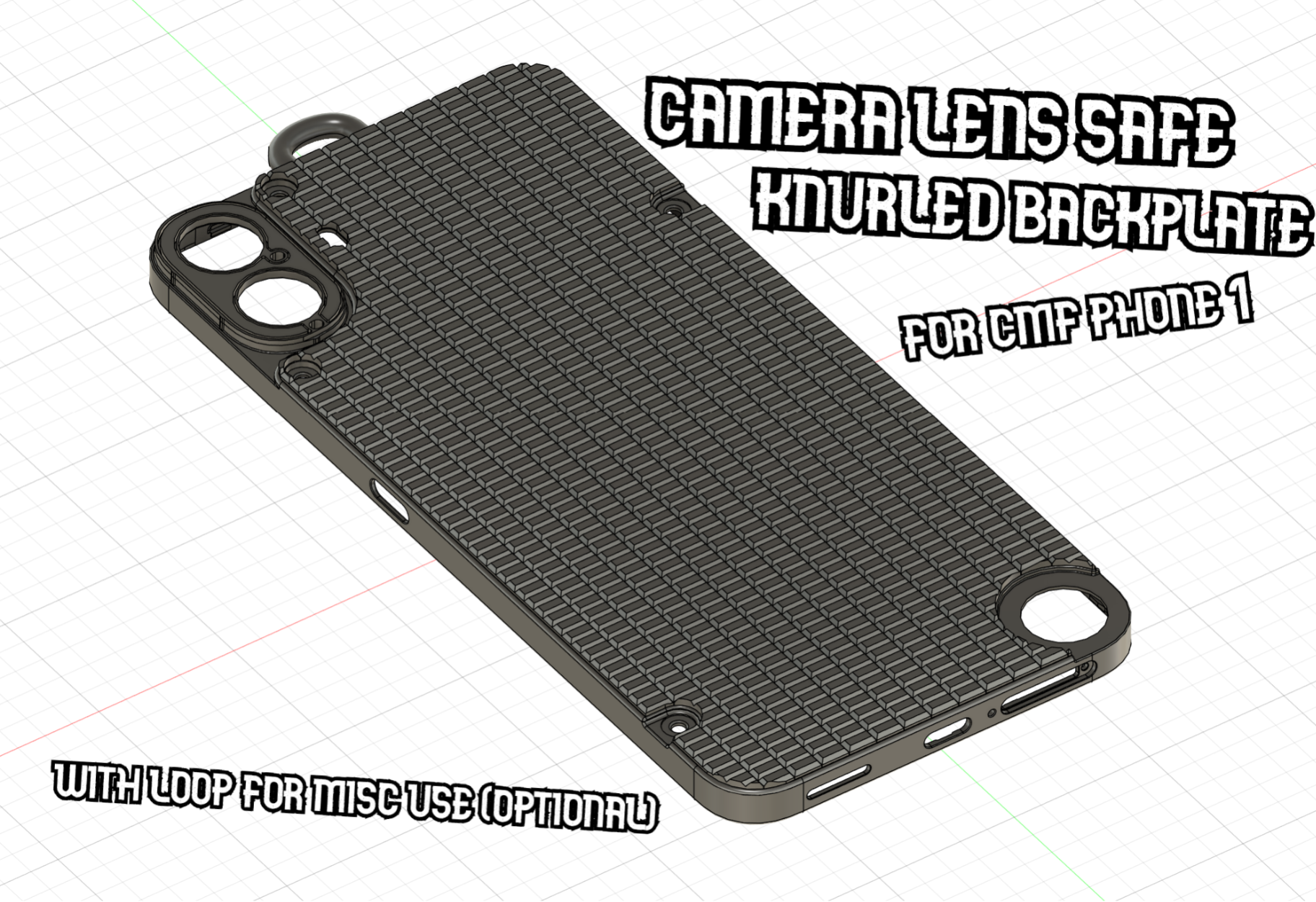 knurled backplate + lens protection for cmf phone