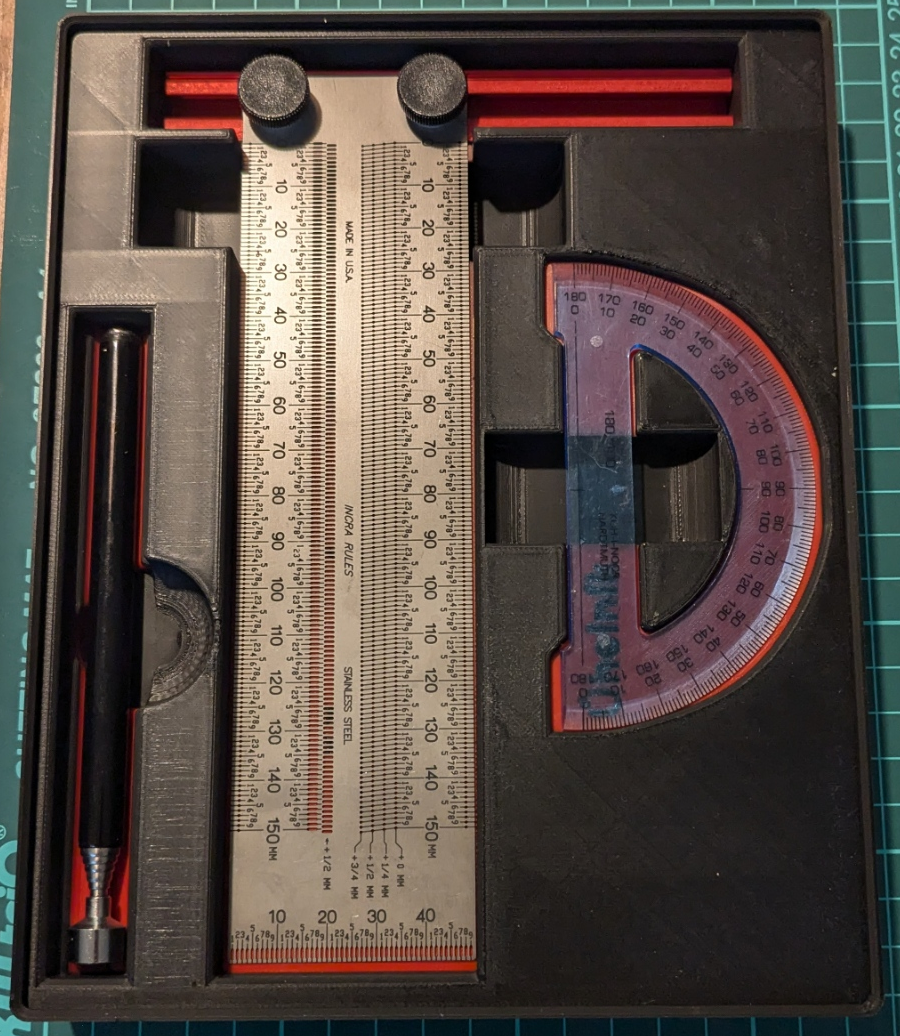 Gridfinity 5x4x4U Combined box for rulers