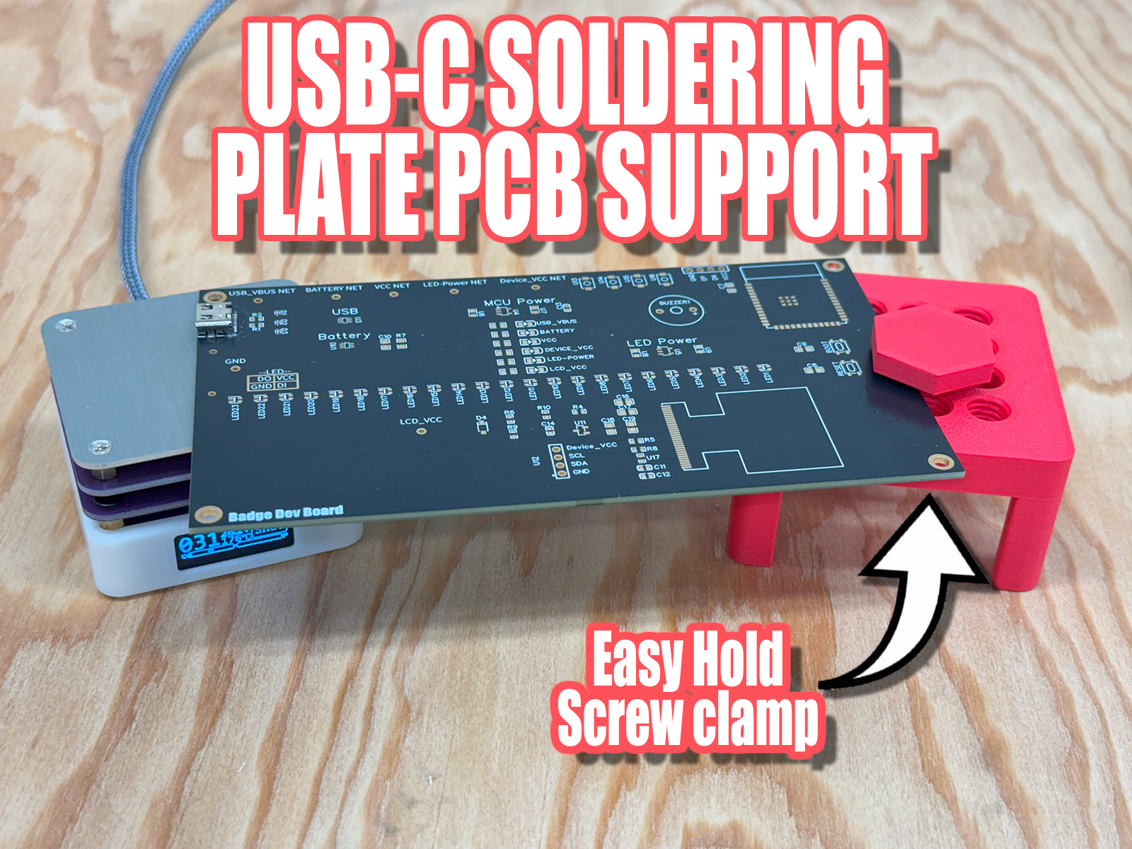 USB-C Soldering Plate PCB Support