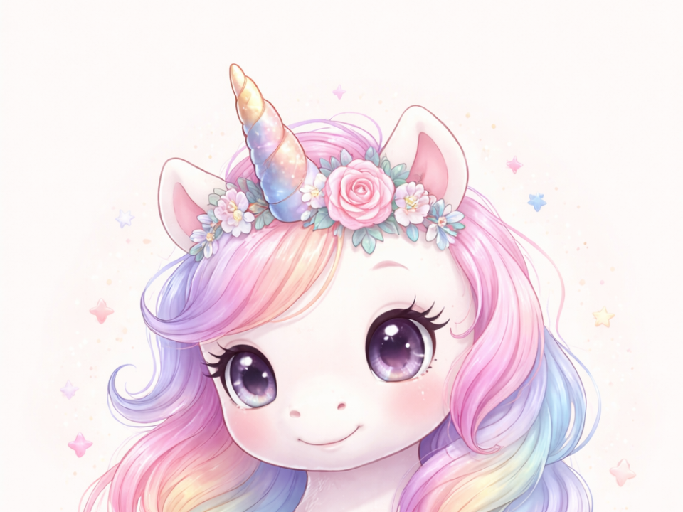 Unicornio Decorativo - Estilo kawaii