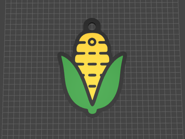 Cartoon Corn Keychain – 3D Printable Model