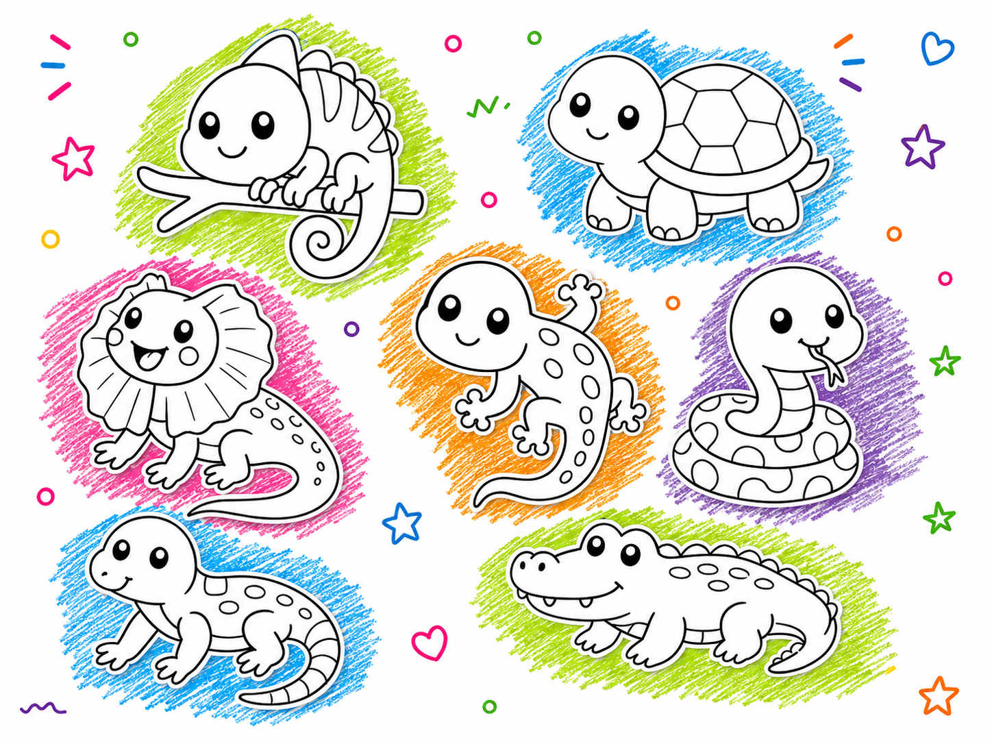 Reptiles para Pintar ¡Diversión para los Peques!