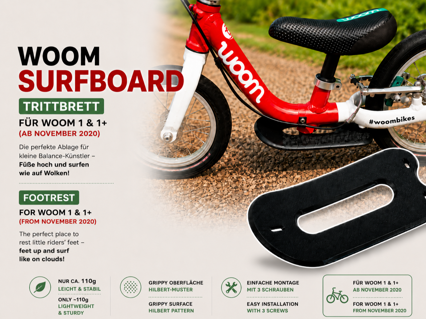 Surfboard für Woom Laufräder ab Baujahr 11/2020