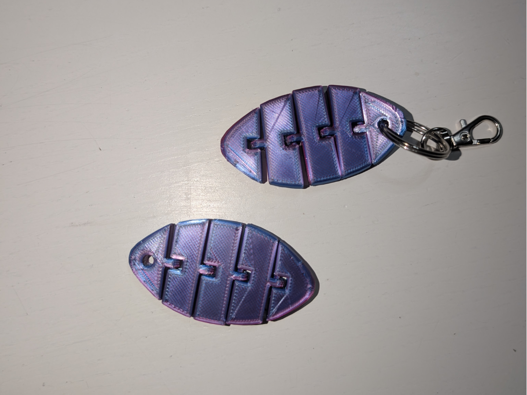 Flexi football keychain