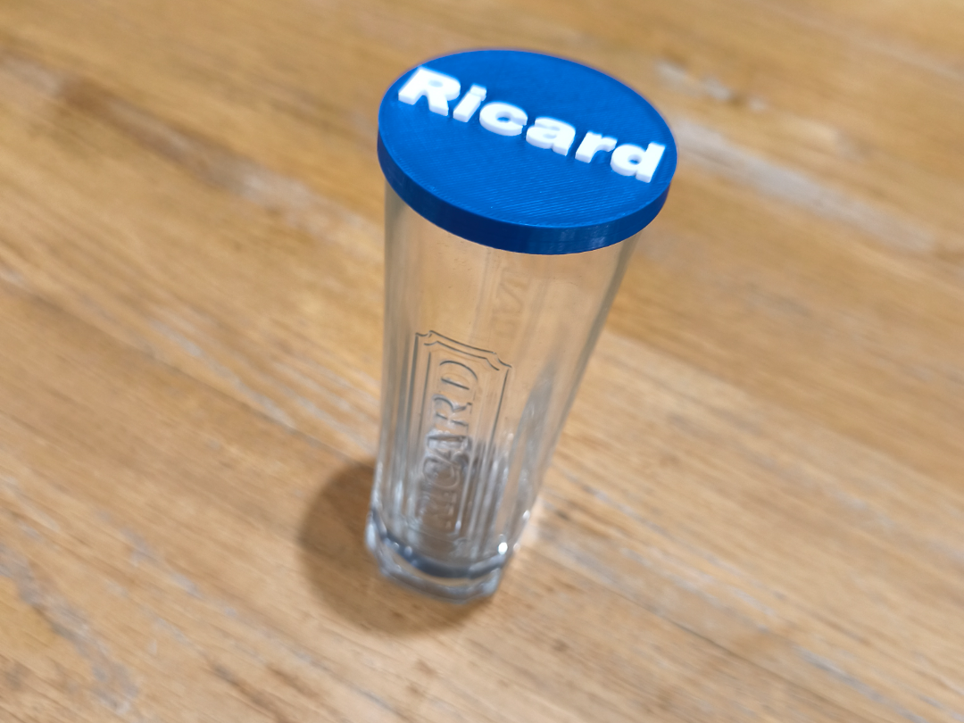 Couvercle pour verre Ricard