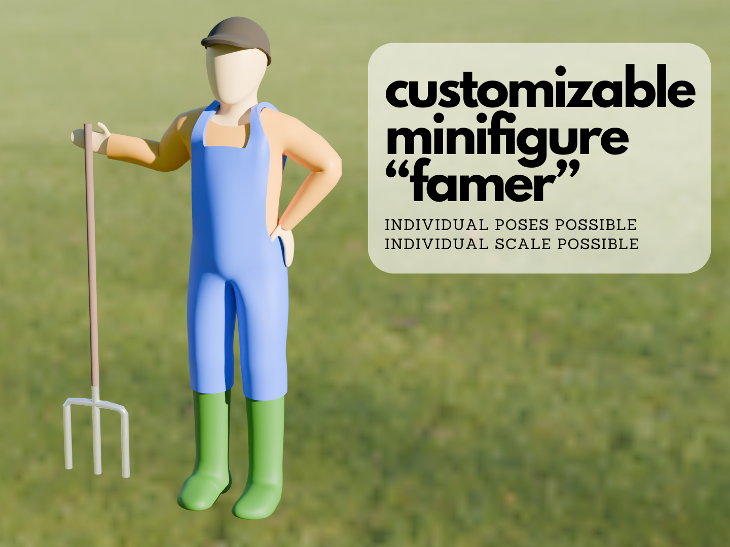 H0 Scale Minifigure "Farmer"