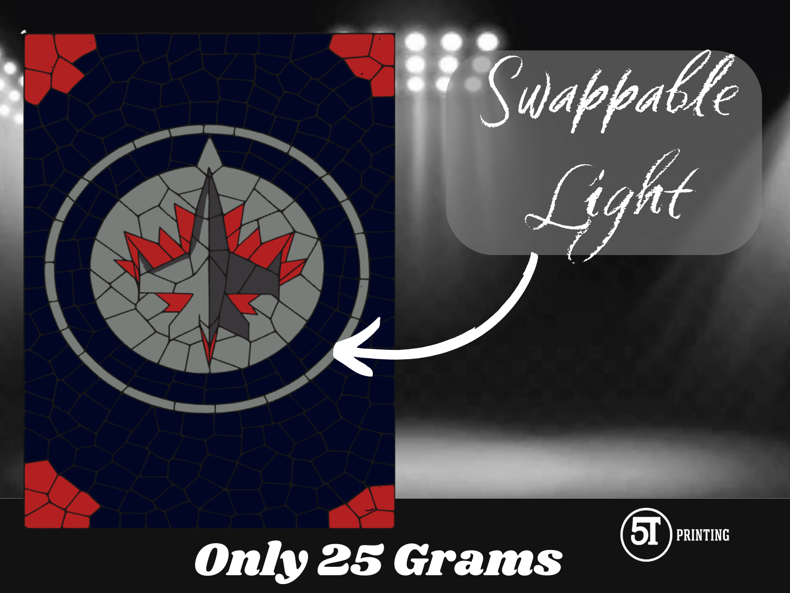 Winnipeg Jets light (swappable glass)