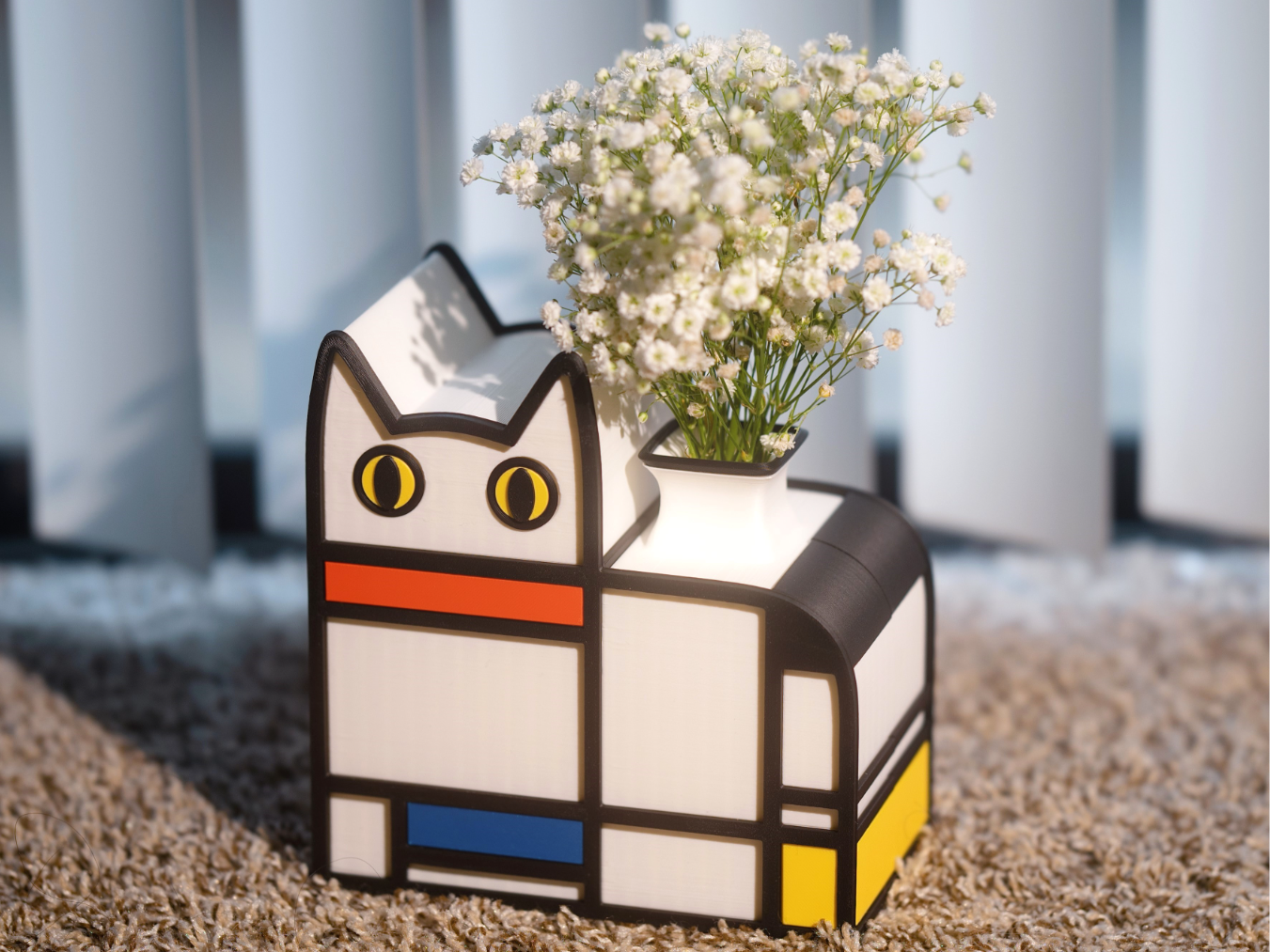 Abstract Art Cat Vase