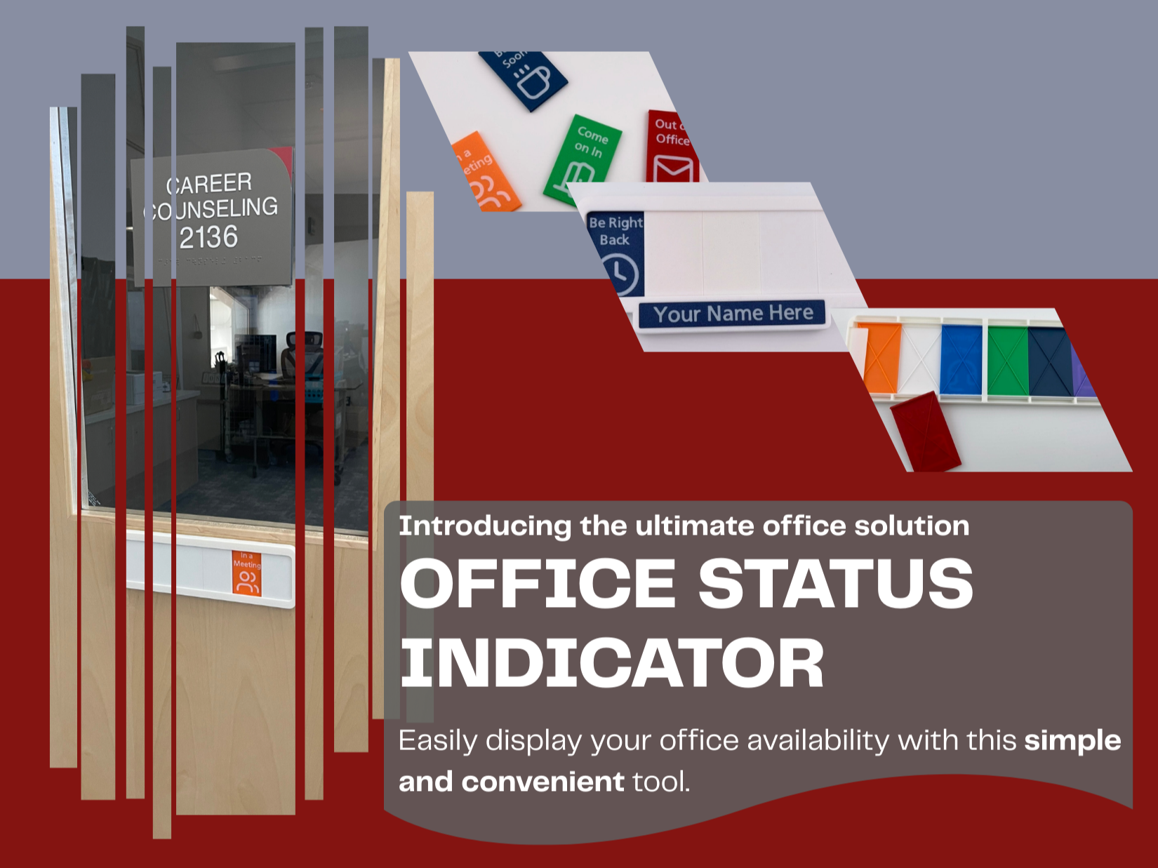Office Status Indicator Frames with Nameplate