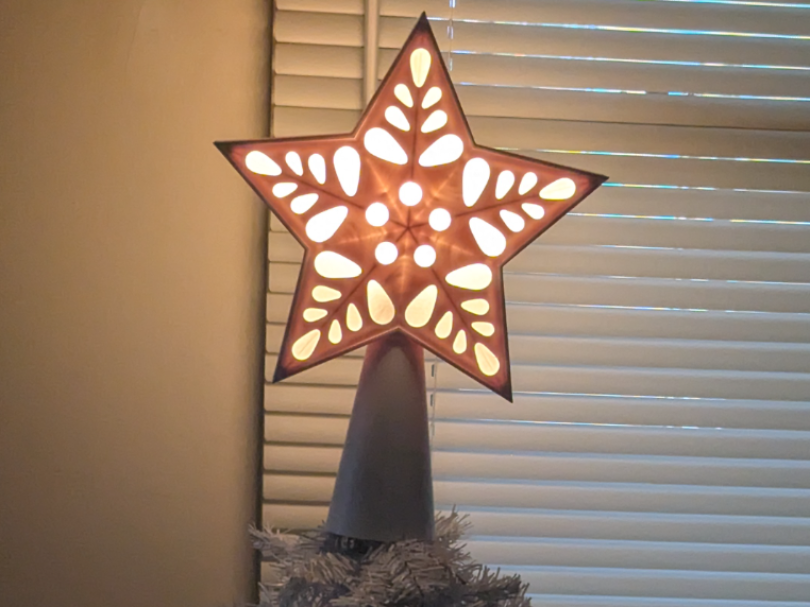 Illuminated Snowflake Star Christmas Tree Topper