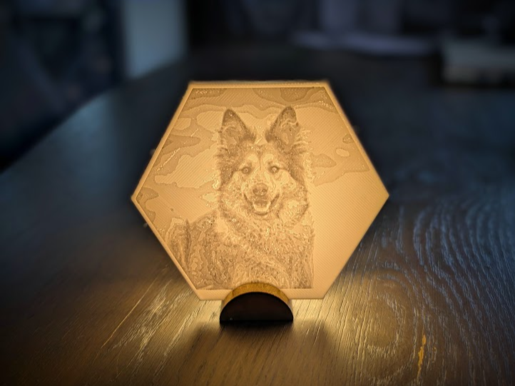 Lithophane Dog Hexagon Shepard