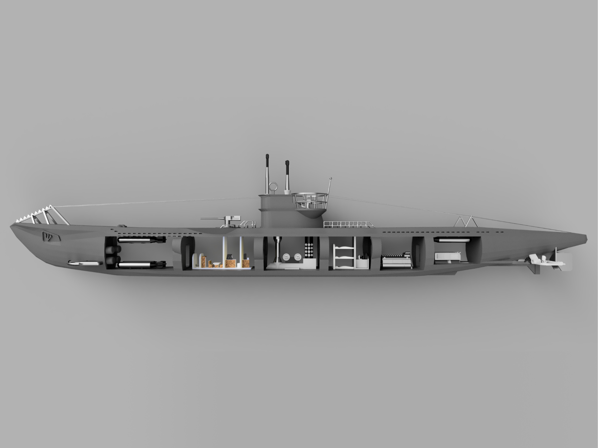 Submarine model for the U-Boot Boardgame