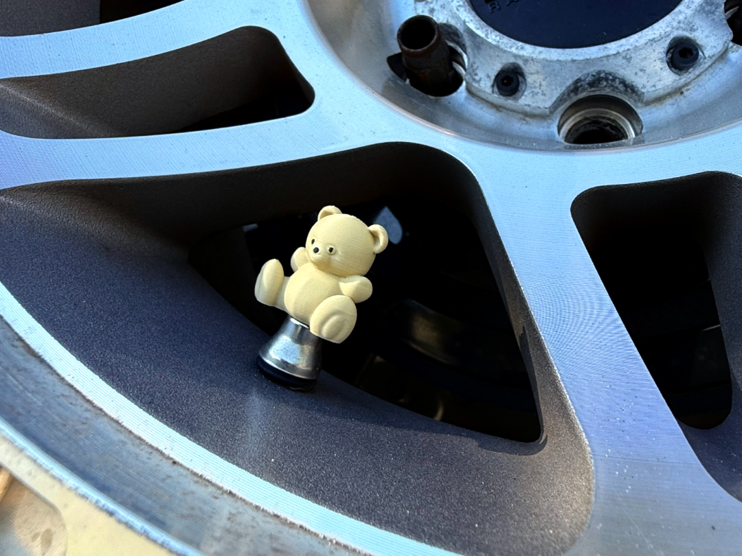 valve stem caps - cute teddy bear!
