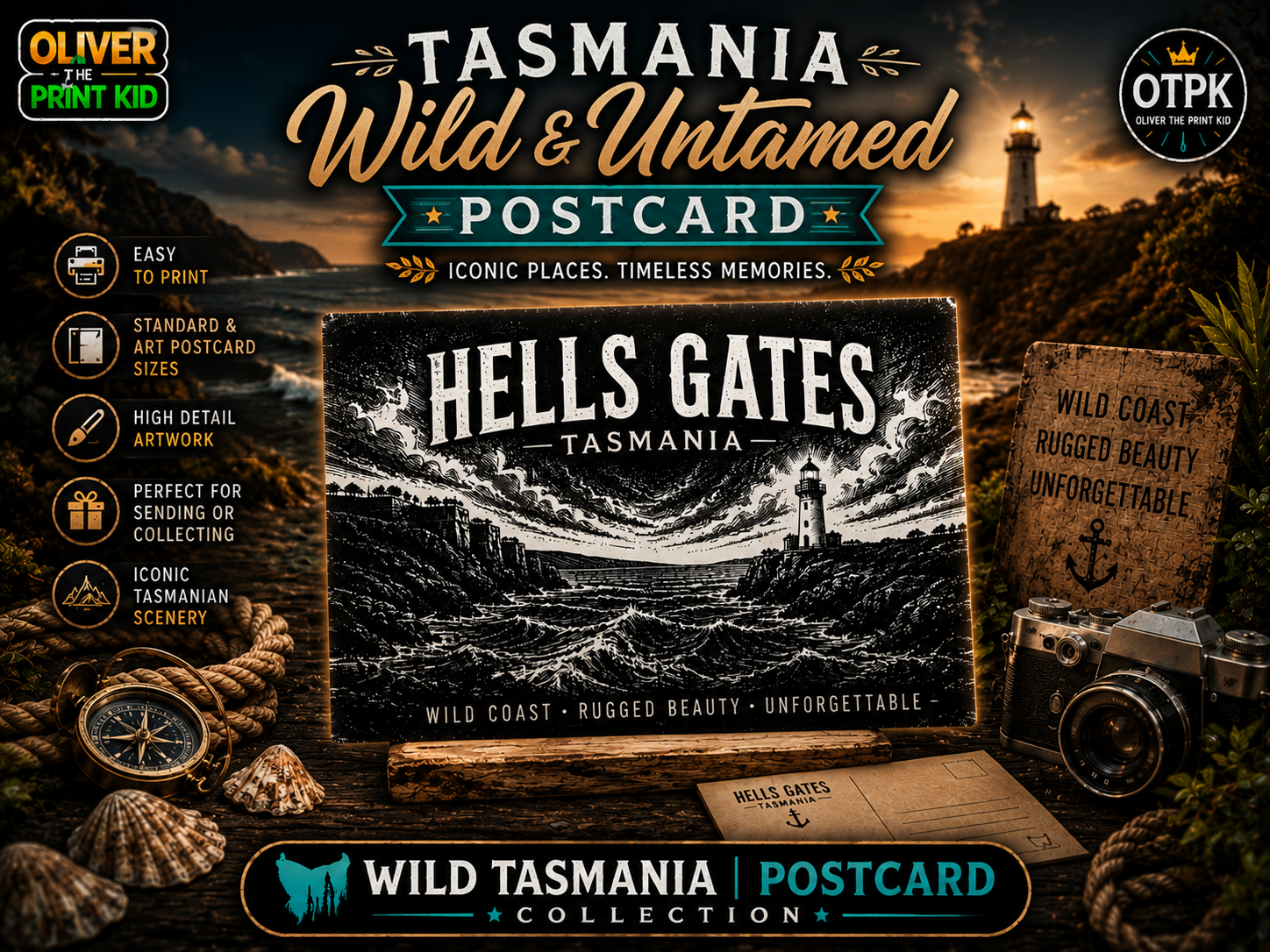 Hells Gates Tasmania Postcard