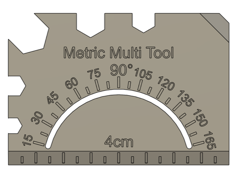 Wallet-Sized Multitool: Metric & Imperial Versions