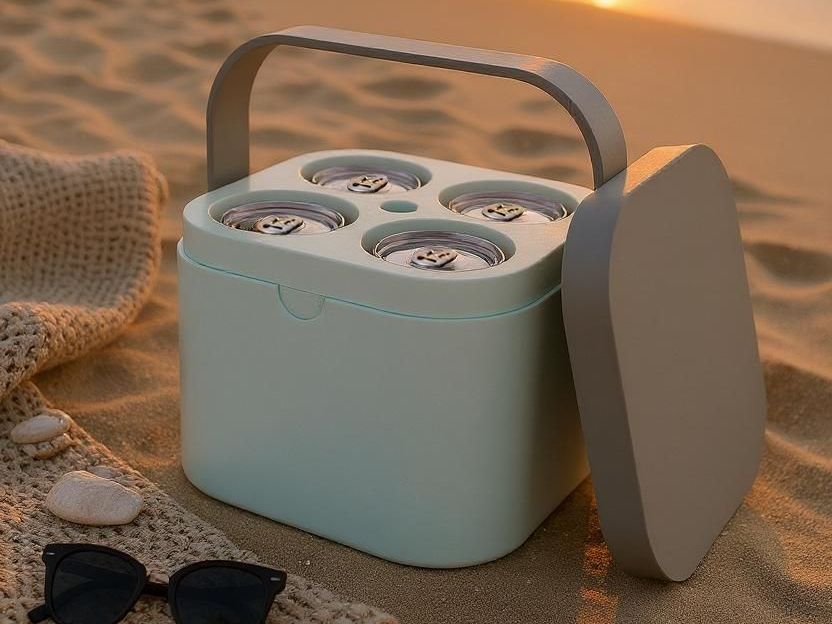 Freezable Cooler Cube - 4 Cans 12oz, Water Chamber