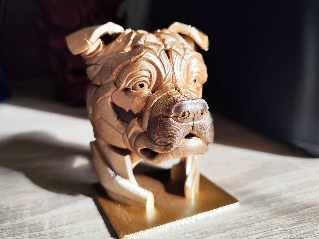 Staffordshire Bull Terrier Stone Statue