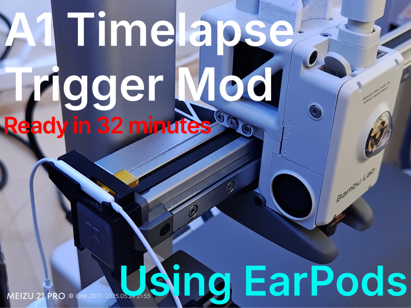 A1 EarPods Timelapse Trigger Mod
