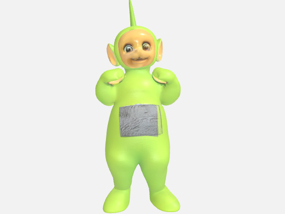 Cheerful Green Cartoon Character