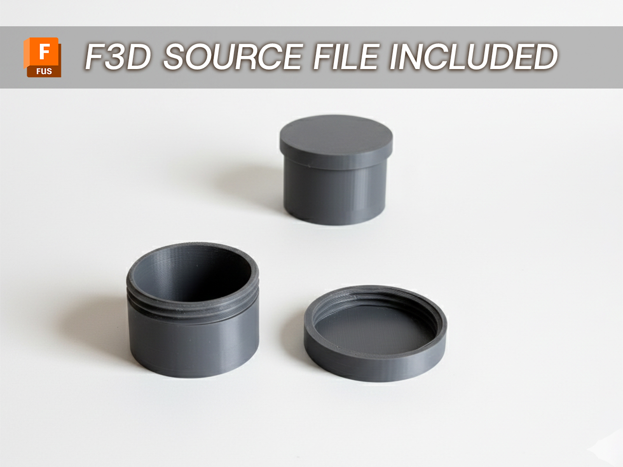 Screw-top Container (with Fusion360 F3D File)