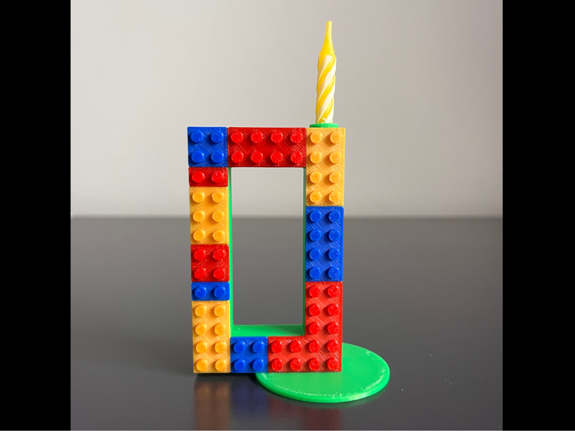 Number 0 Birthday cake topper candle holder H 10cm