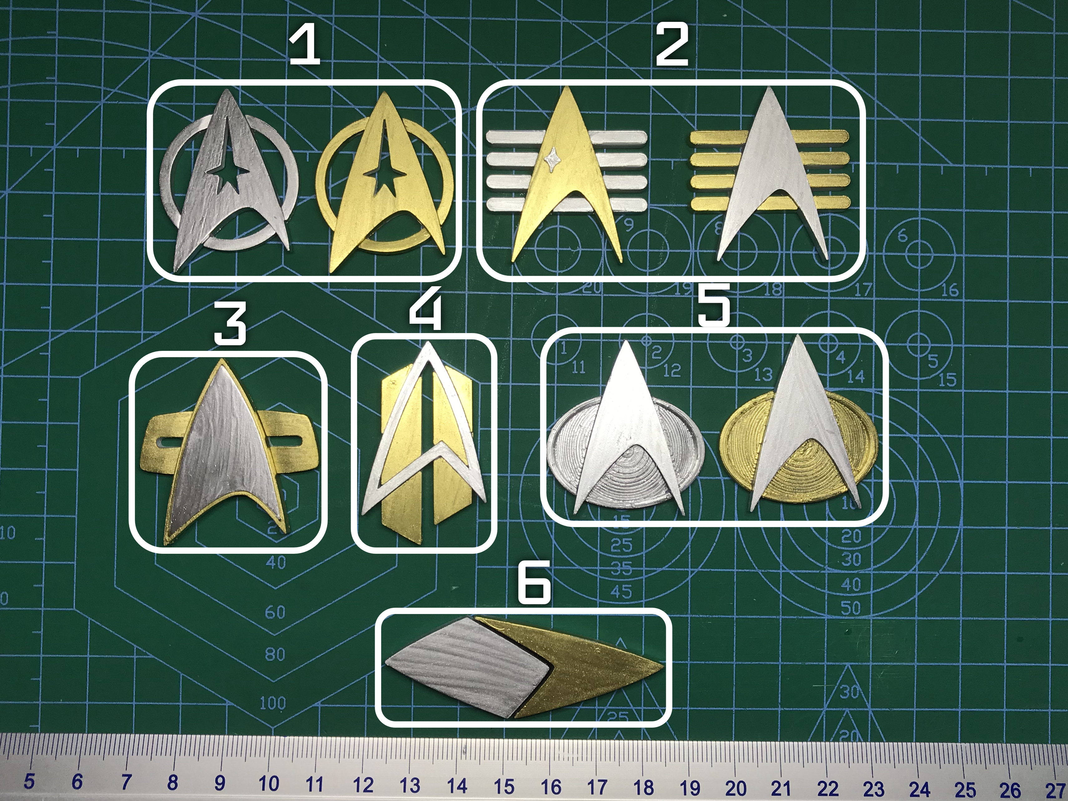 Star Trek Badges, Easy to Paint