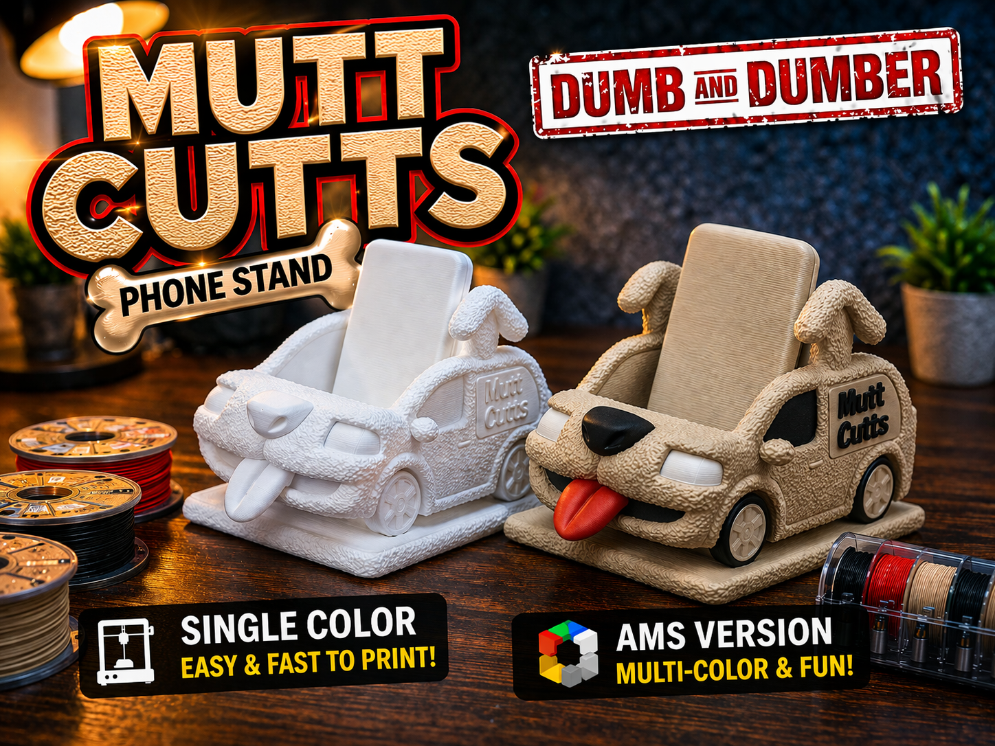 Mutt Cutts Phone Stand – Dumb & Dumber Inspired