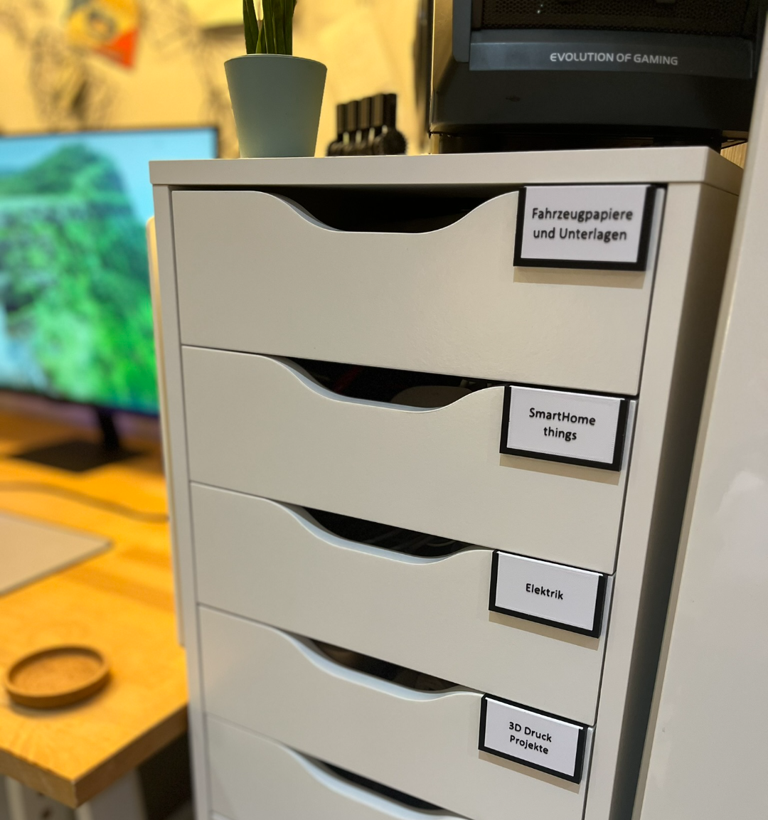 Beschriftungsschilder für IKEA Alex Schubladen