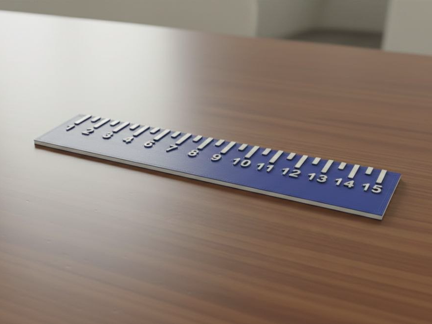 Regla numérica educativa en relieve