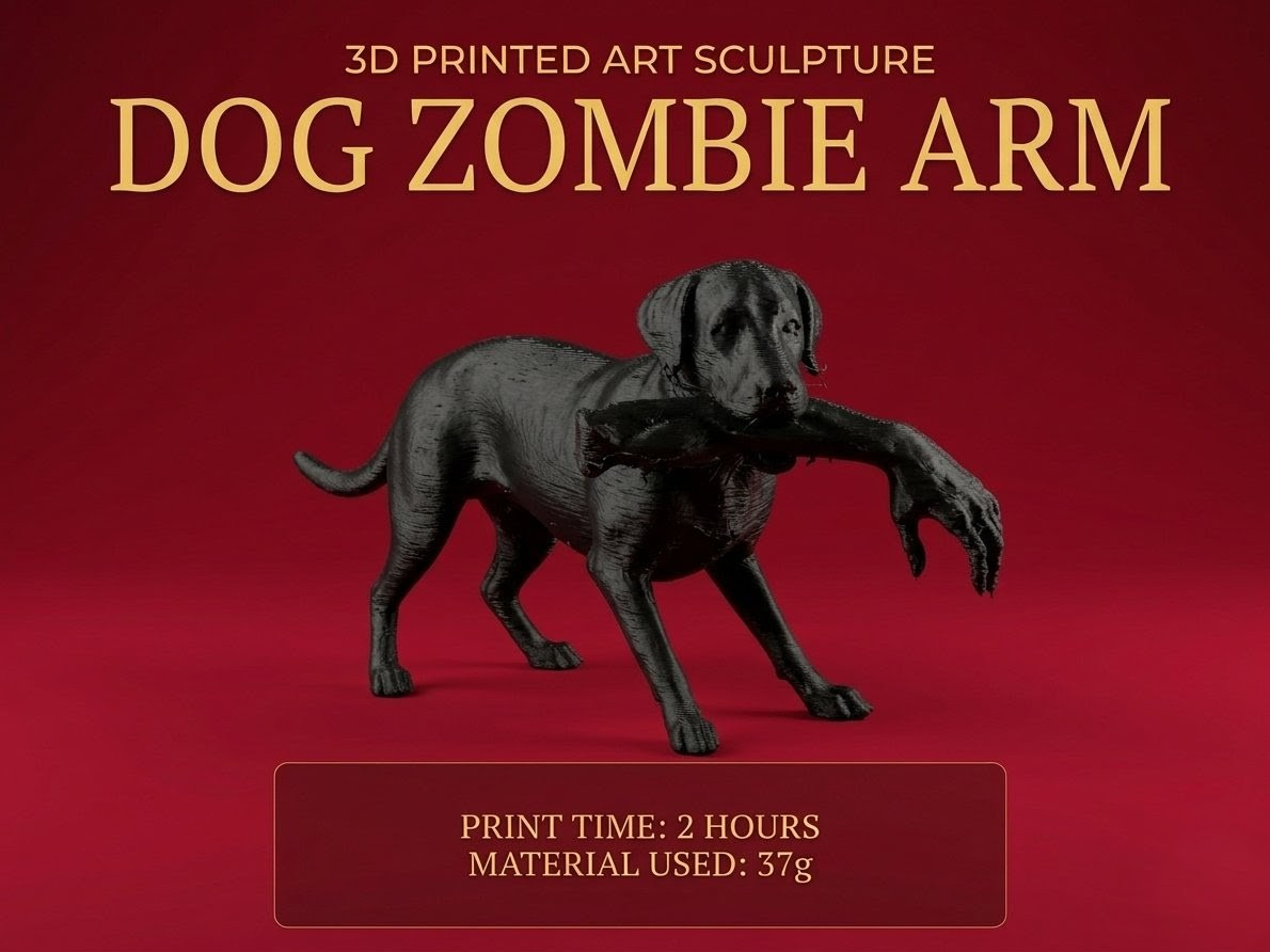 Dog Zombie Arm - Macabre 3D Sculpture