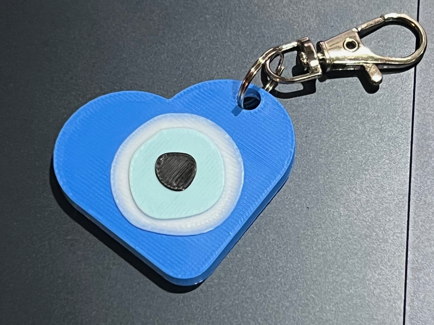 Evil eye keychain heart