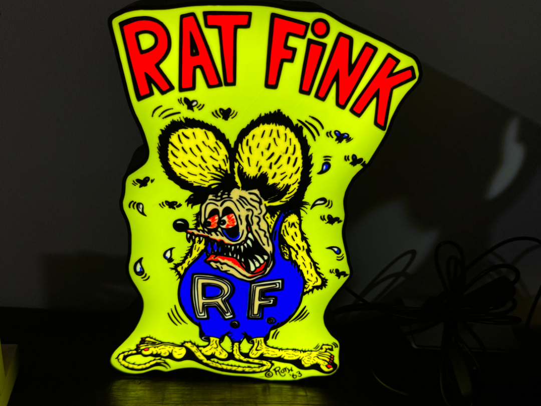 Ratfink - Light Up Artwork! Hotrod & Petrol Heads!