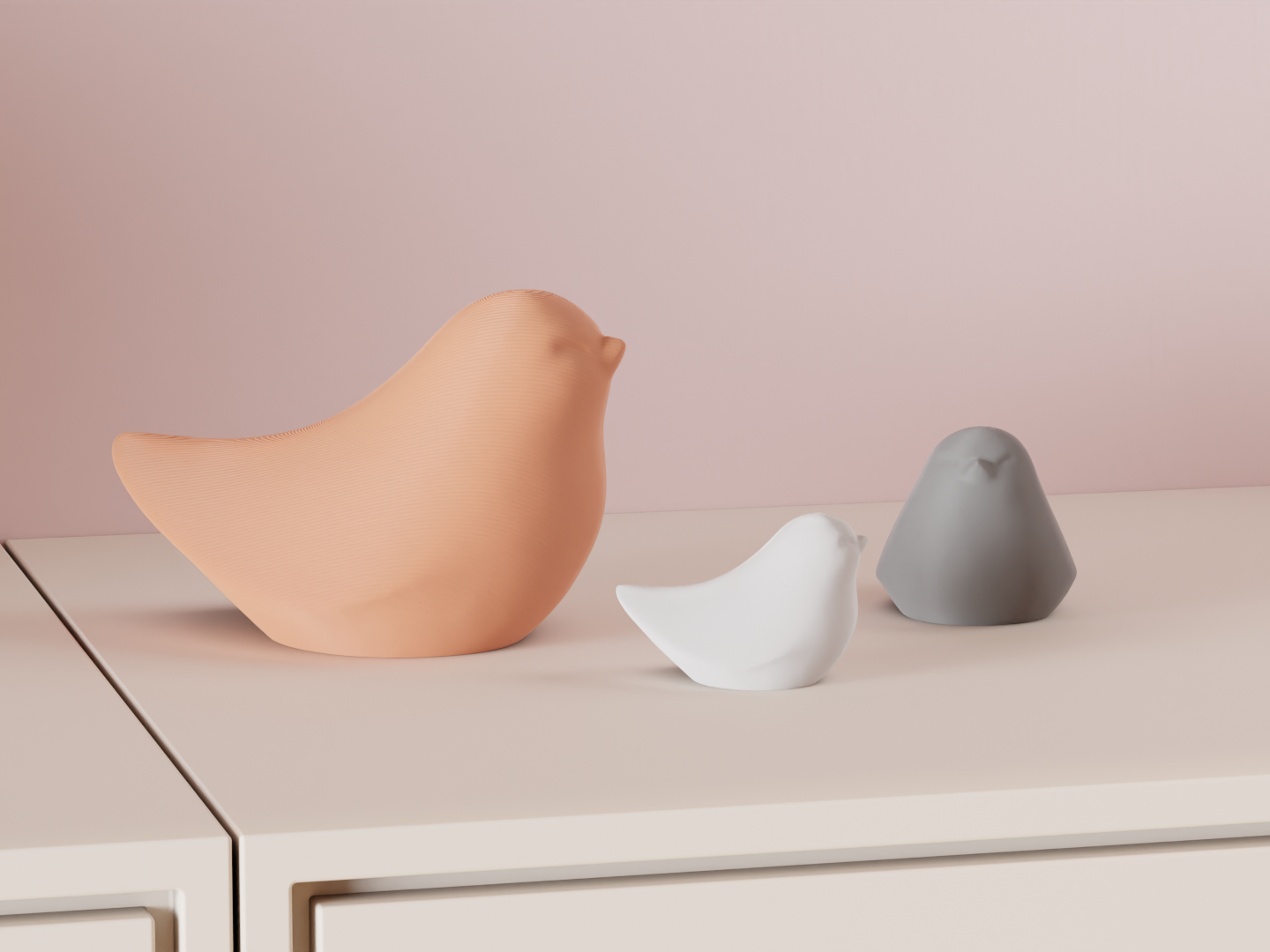 Minimalistic Bird Figure. Cute Sparrow Model