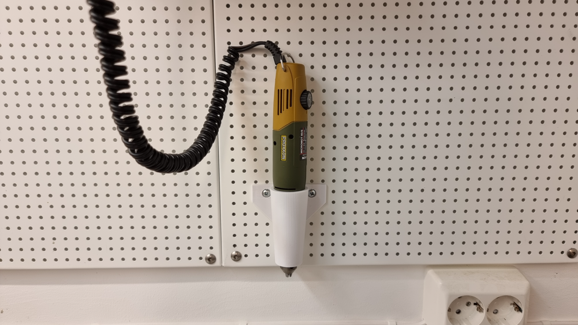 Holder for Proxxon Micromot 60 E (for Biltema peg board)