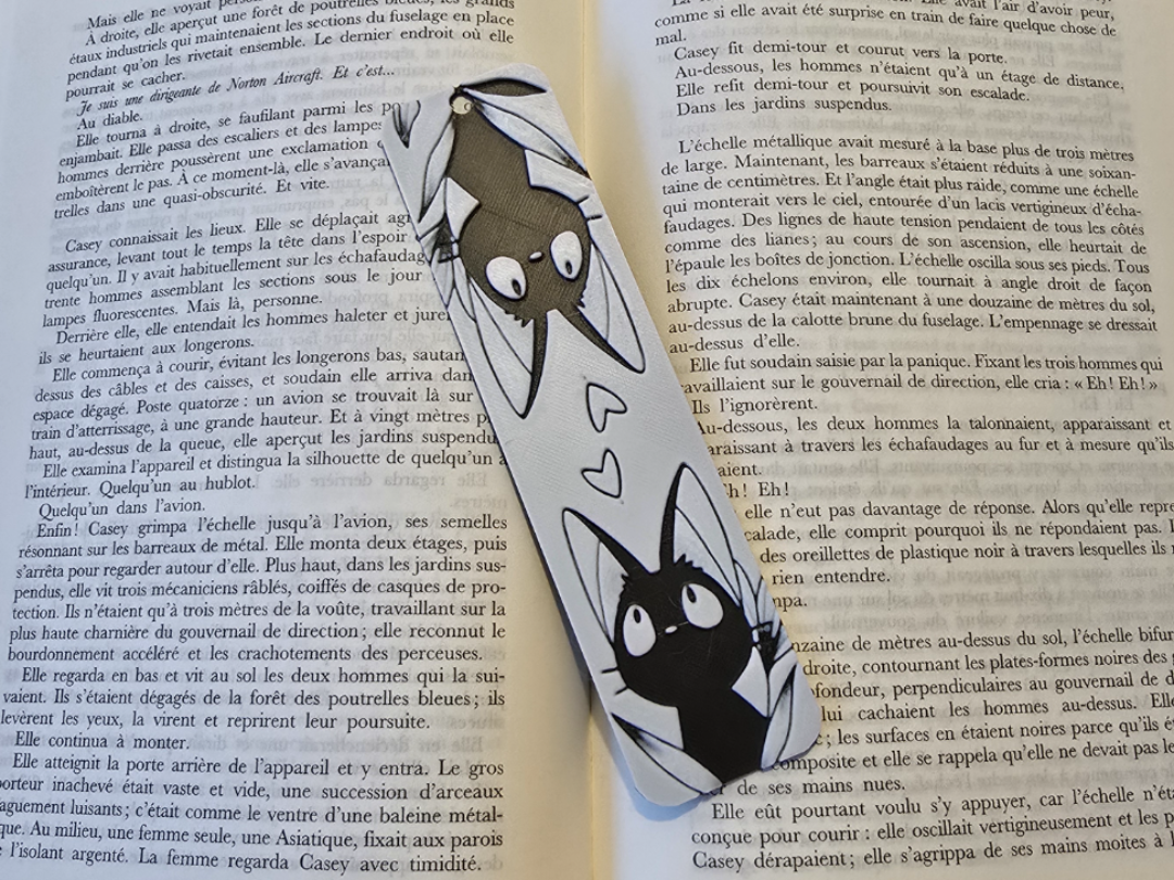 Bookmark Jiji cat's love Only Black & White