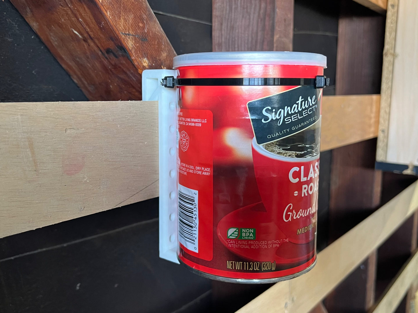French Cleat for Coffee Can & repurposed cylinder
