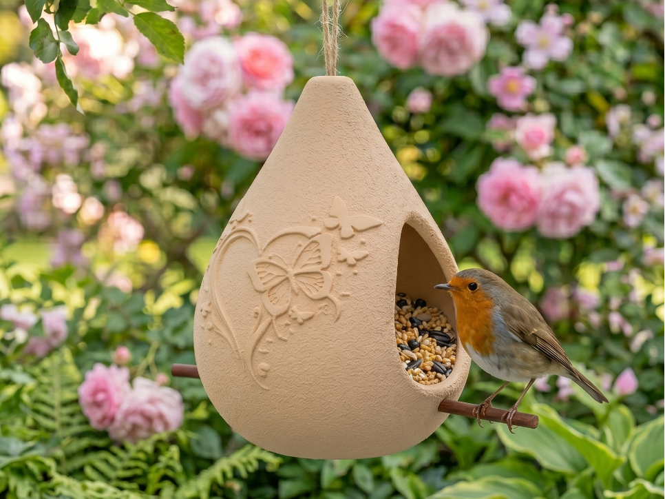 Elegant Bird Feeder – Butterfly Heart Edition