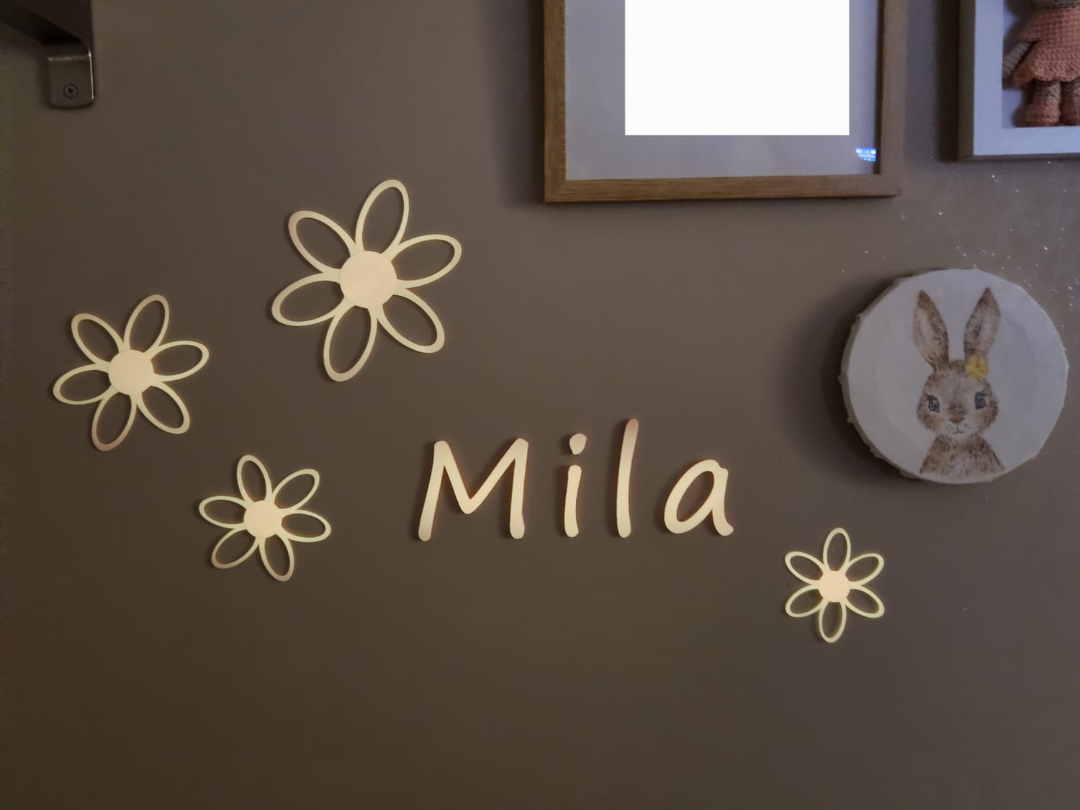 Wall decor flowers with alphabet