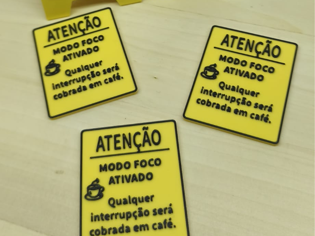 Sinal Atenção Modo Foco Ativado
