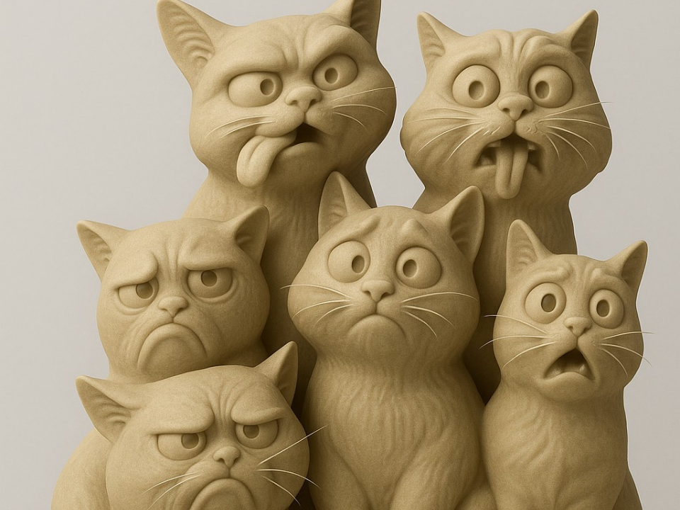 Six Cats Cluster Katzen