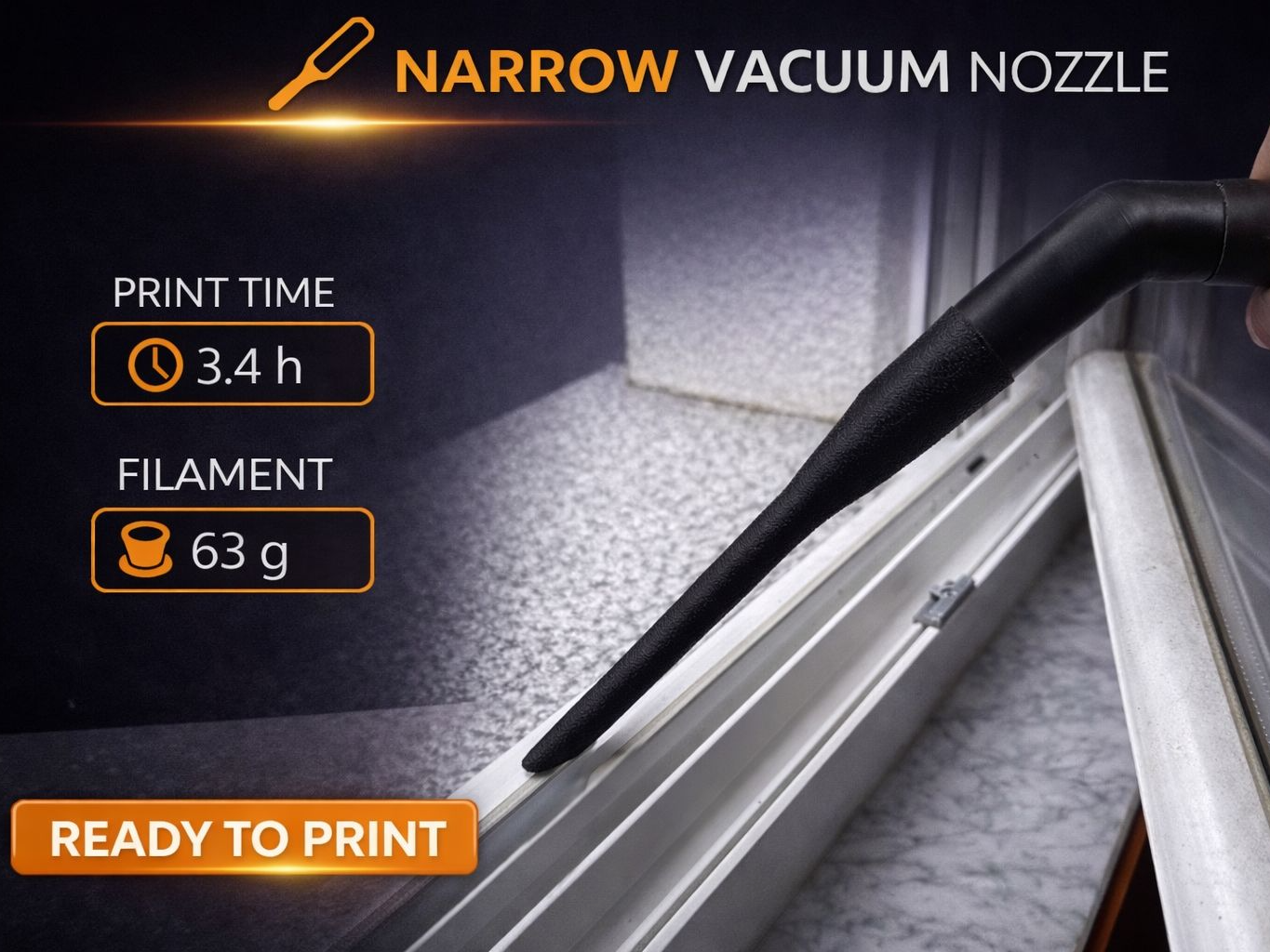 Slim Precision Vacuum Crevice Nozzle