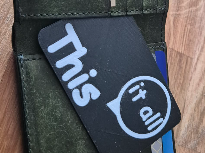 This says it all, credit card size