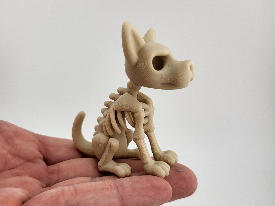 Dog Stylized Sitting Skeleton Figurine