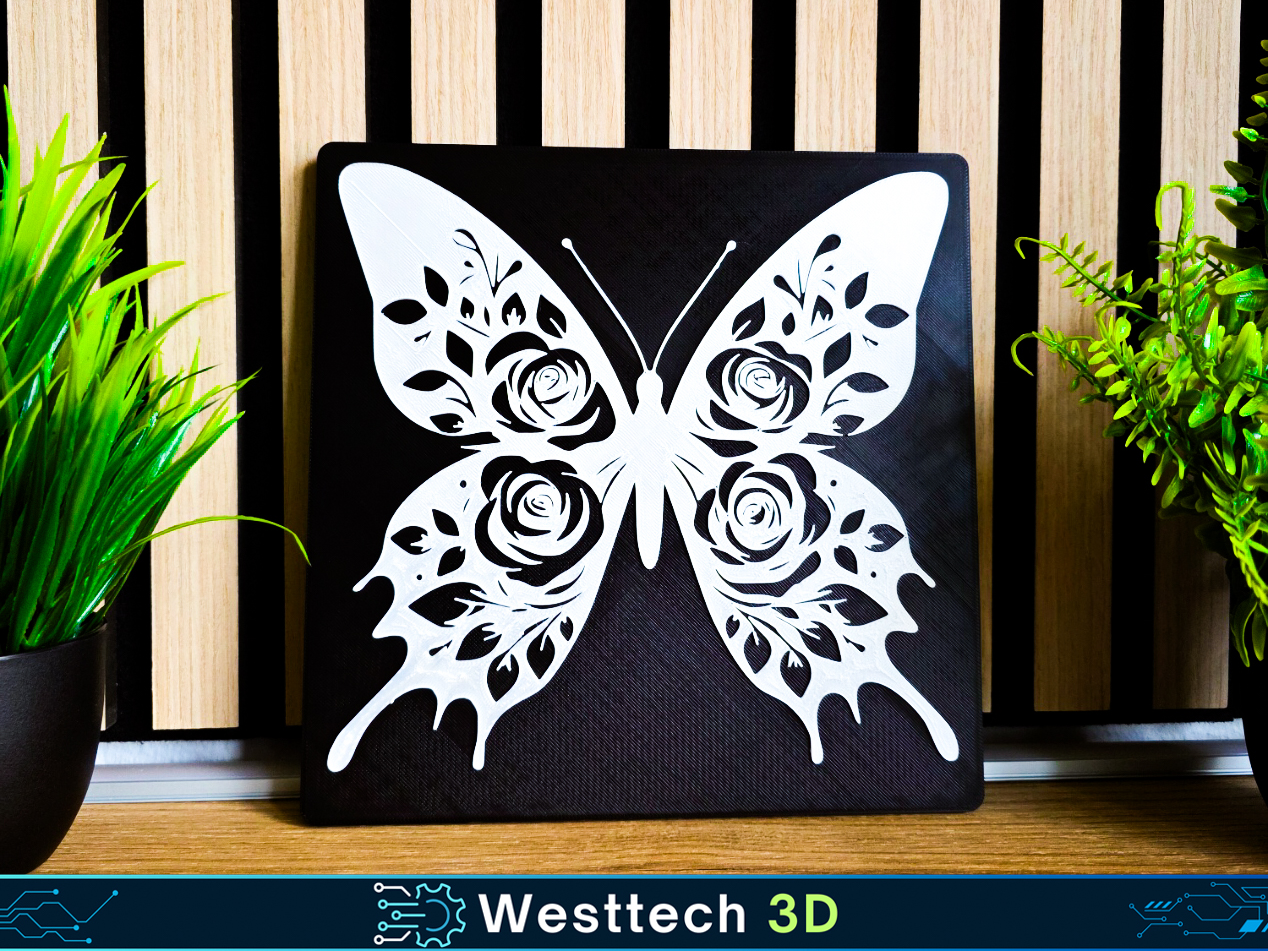 Schmetterling Wandbild mit Bajonett Halterung