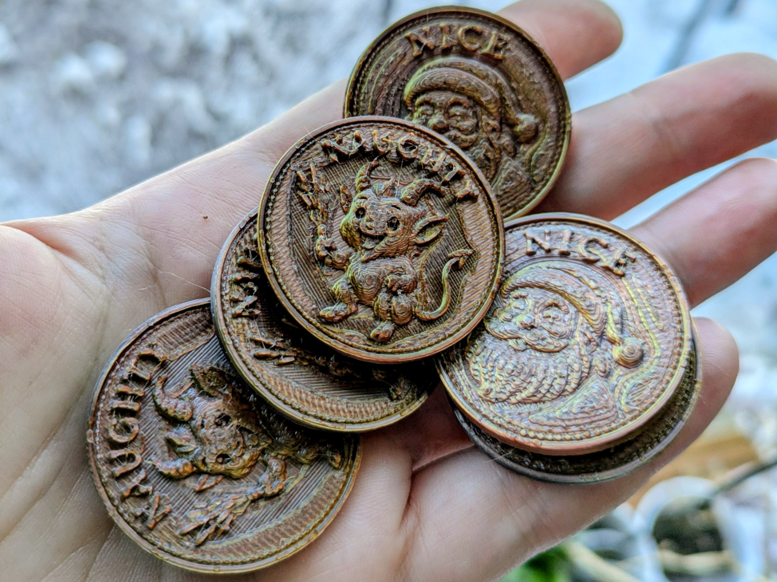 Naughty Nice Krampus Santa Creepmas Christmas coin