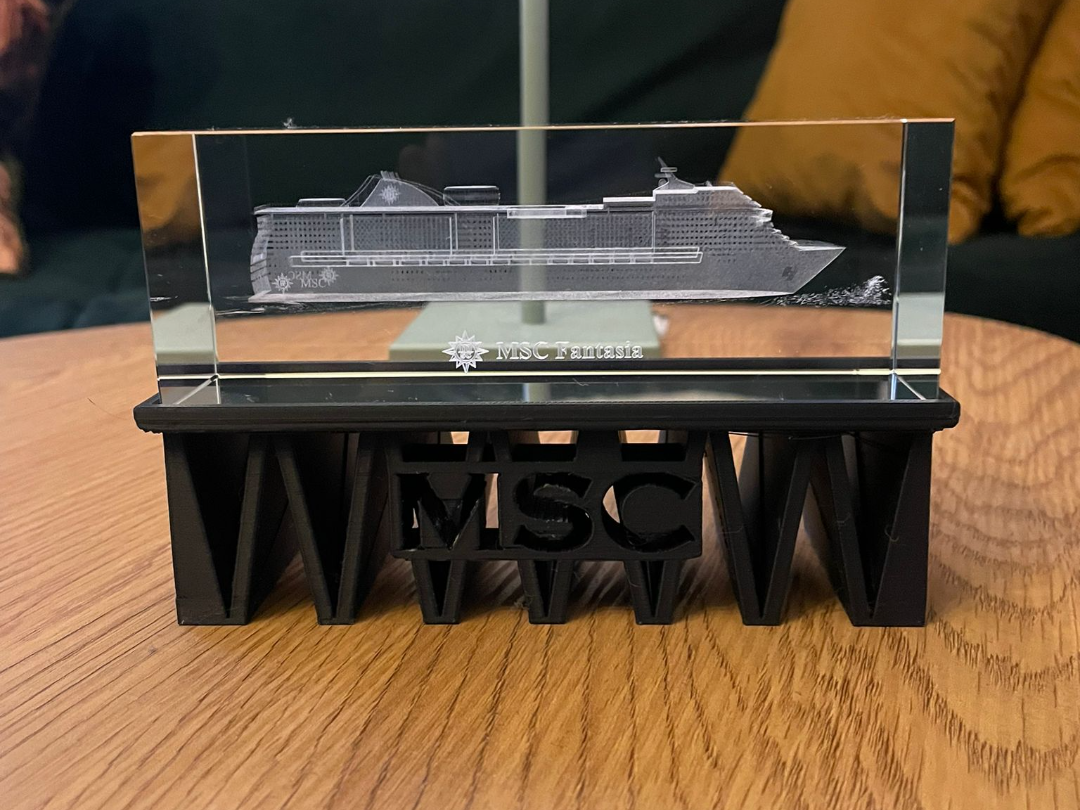 MSC Cruise Ship Glass Model Holder