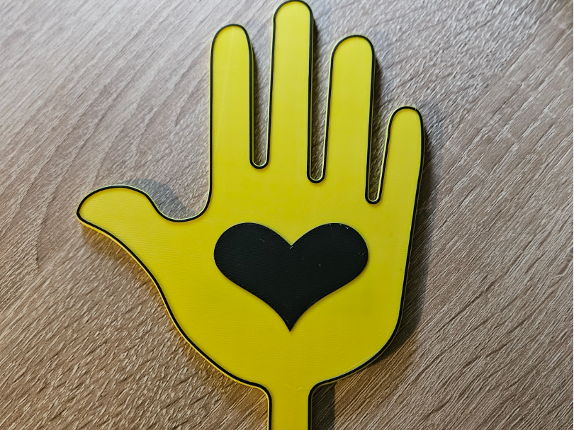 Hand Schild "Herz" & "Rudi Brudi"