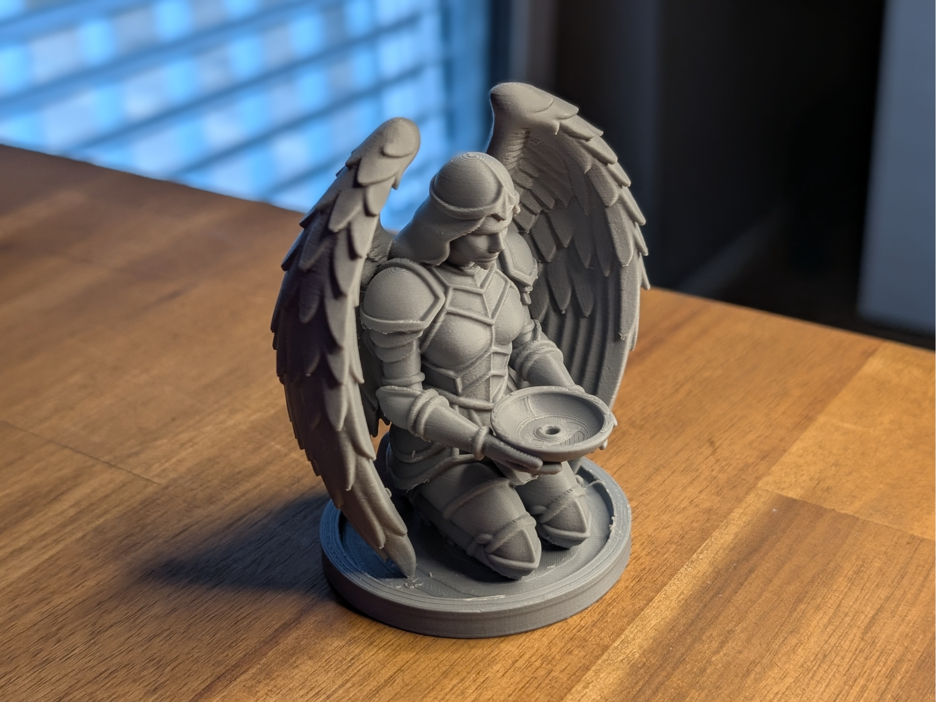 Armored Angel Incense Holder (Kneeling Wings)