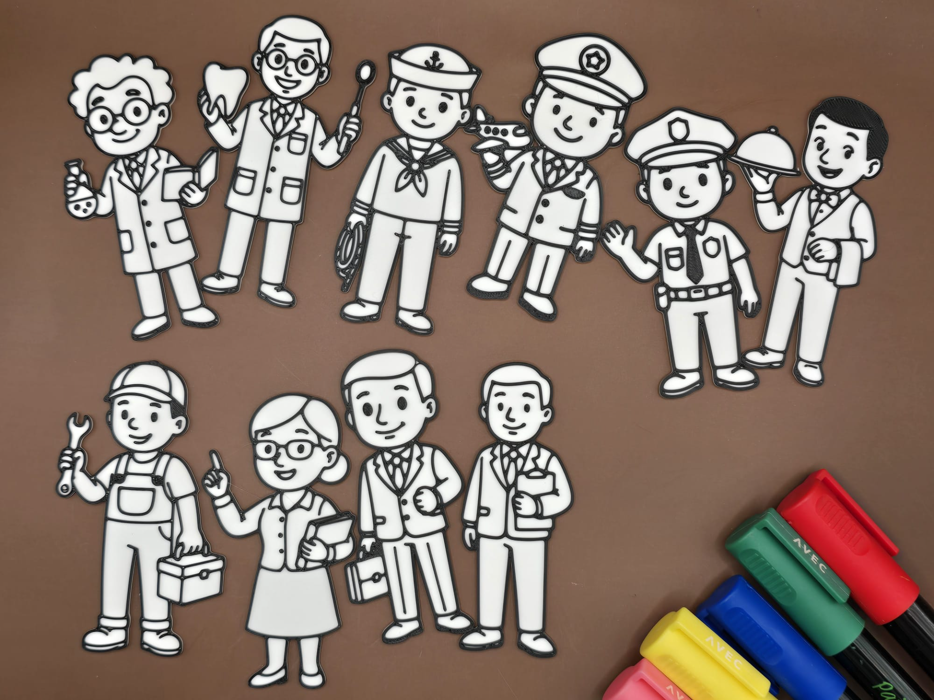 Profession Coloring People Set 2